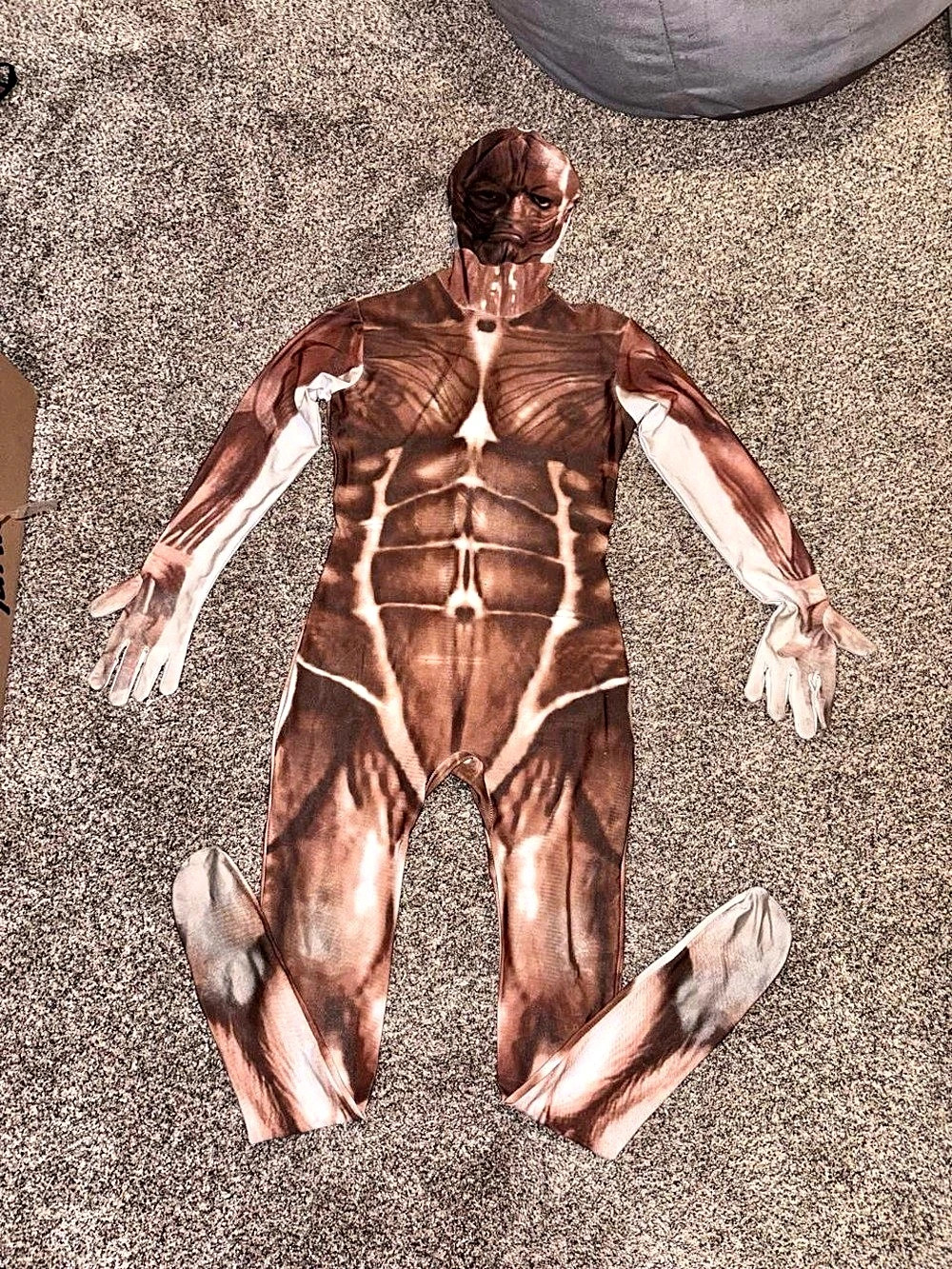Full Body Morphsuit Halloween Costume Muscle Man Design Size Small
